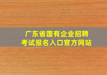 广东省国有企业招聘考试报名入口官方网站