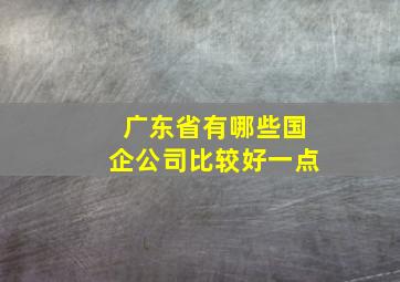 广东省有哪些国企公司比较好一点