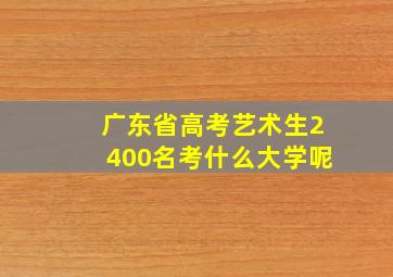 广东省高考艺术生2400名考什么大学呢