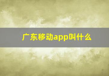 广东移动app叫什么