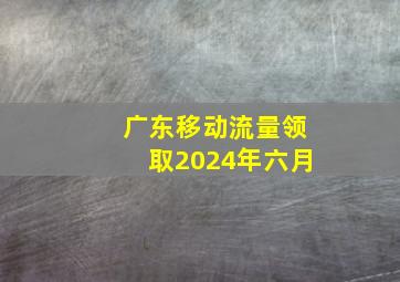 广东移动流量领取2024年六月