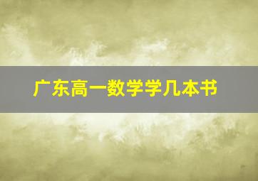 广东高一数学学几本书