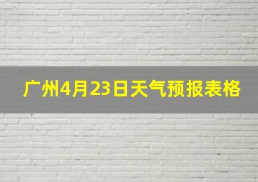 广州4月23日天气预报表格