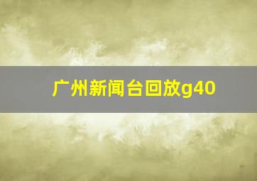 广州新闻台回放g40