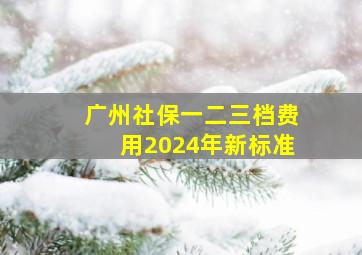 广州社保一二三档费用2024年新标准