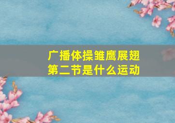 广播体操雏鹰展翅第二节是什么运动