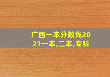 广西一本分数线2021一本,二本,专科