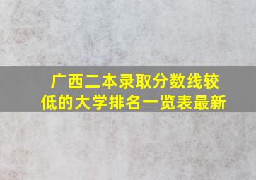 广西二本录取分数线较低的大学排名一览表最新