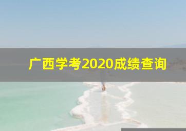 广西学考2020成绩查询