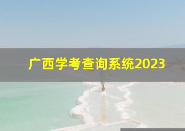 广西学考查询系统2023