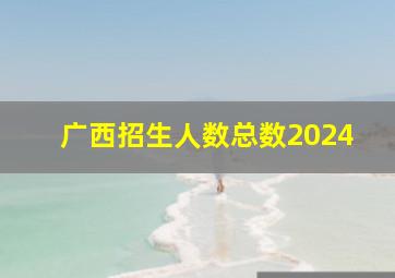 广西招生人数总数2024