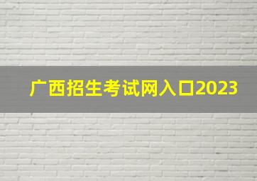 广西招生考试网入口2023