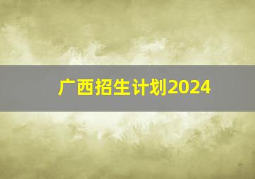 广西招生计划2024