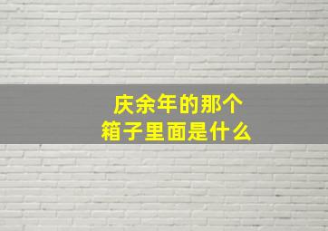 庆余年的那个箱子里面是什么