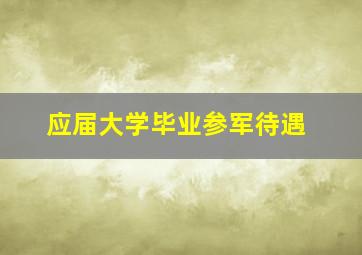 应届大学毕业参军待遇