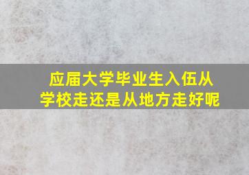 应届大学毕业生入伍从学校走还是从地方走好呢