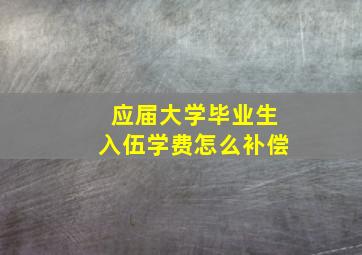 应届大学毕业生入伍学费怎么补偿