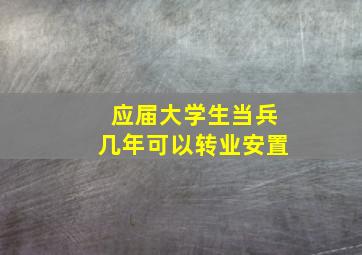 应届大学生当兵几年可以转业安置