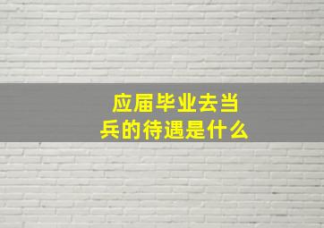 应届毕业去当兵的待遇是什么