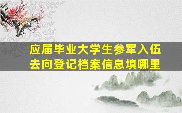 应届毕业大学生参军入伍去向登记档案信息填哪里