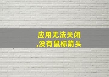 应用无法关闭,没有鼠标箭头