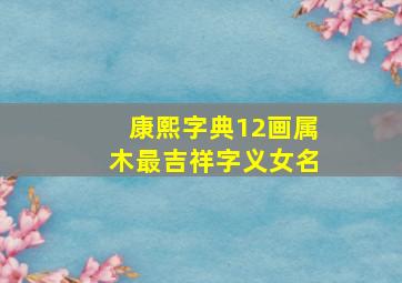 康熙字典12画属木最吉祥字义女名