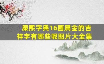 康熙字典16画属金的吉祥字有哪些呢图片大全集