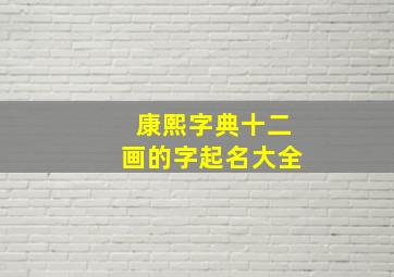 康熙字典十二画的字起名大全