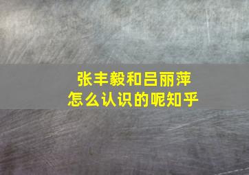 张丰毅和吕丽萍怎么认识的呢知乎