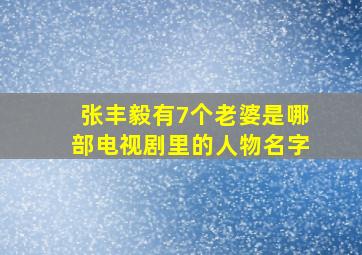 张丰毅有7个老婆是哪部电视剧里的人物名字