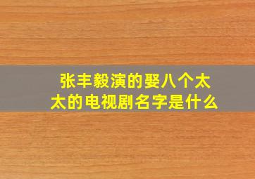 张丰毅演的娶八个太太的电视剧名字是什么