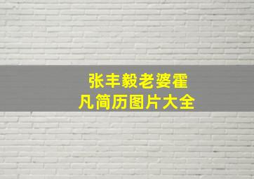 张丰毅老婆霍凡简历图片大全