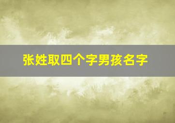 张姓取四个字男孩名字