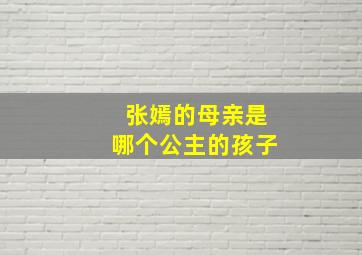 张嫣的母亲是哪个公主的孩子