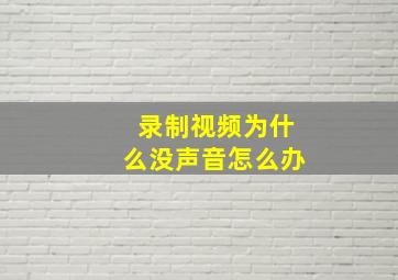 录制视频为什么没声音怎么办