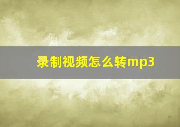 录制视频怎么转mp3