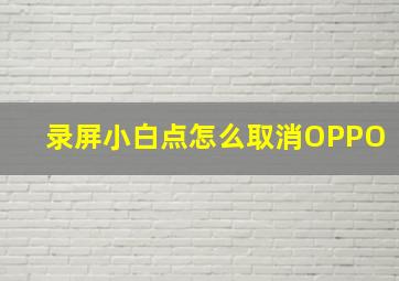 录屏小白点怎么取消OPPO