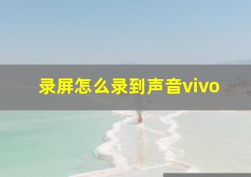 录屏怎么录到声音vivo