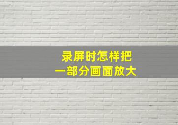 录屏时怎样把一部分画面放大