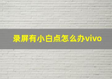 录屏有小白点怎么办vivo