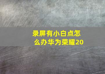 录屏有小白点怎么办华为荣耀20