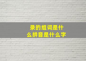 录的组词是什么拼音是什么字