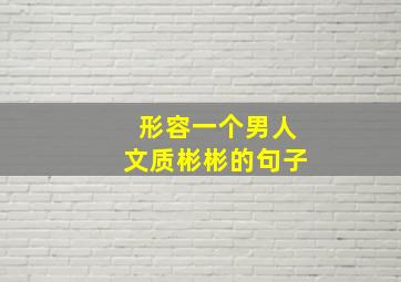 形容一个男人文质彬彬的句子