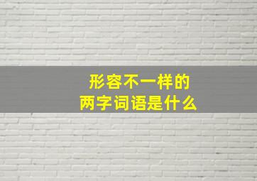 形容不一样的两字词语是什么