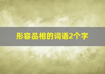 形容品相的词语2个字