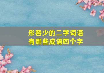 形容少的二字词语有哪些成语四个字