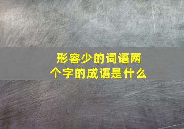 形容少的词语两个字的成语是什么