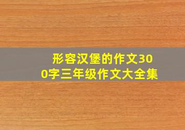 形容汉堡的作文300字三年级作文大全集