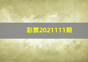 彩票2021111期