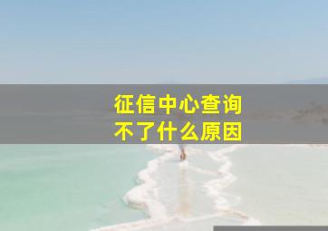 征信中心查询不了什么原因